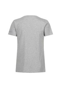 Regatta - T-Shirt Damski Napisy Melanżowy Filandra VIII. Kolor: biały. Wzór: melanż, napisy