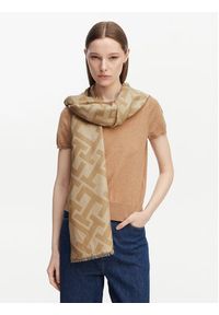 TOMMY HILFIGER - Tommy Hilfiger Szal Th Monogram Heavy Scarf AW0AW18051 Beżowy. Kolor: beżowy. Materiał: materiał #3