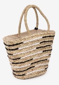 Renee - Beżowa Pleciona Torebka Boho Słomiana z Ozdobnymi Pomponami Elexeree. Kolor: beżowy. Sezon: lato. Dodatki: z pomponami. Styl: boho #4