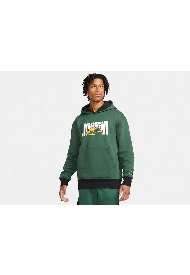 Nike - Bluza męska nike air jordan sport dna fleece hoodie noble green. Kolor: zielony. Sport: bieganie