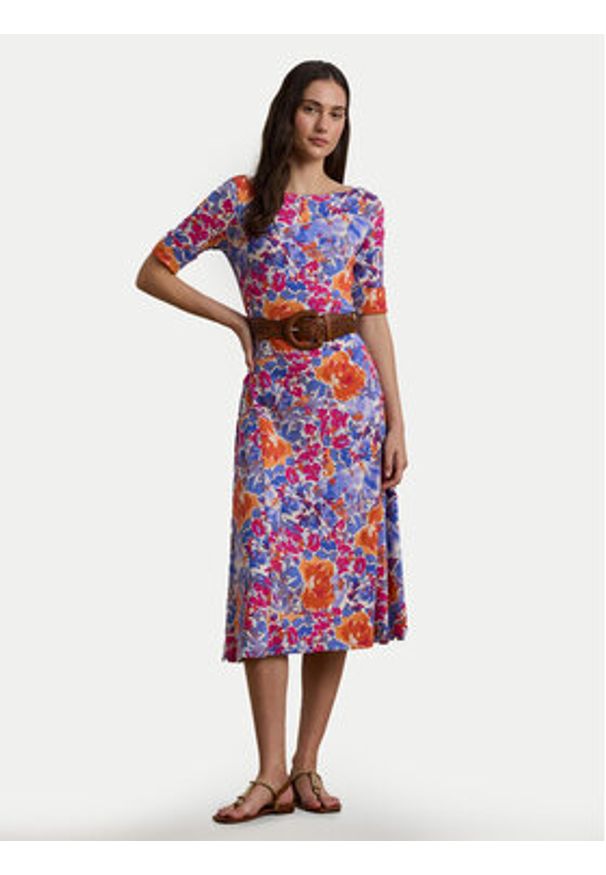 Lauren Ralph Lauren - LAUREN RALPH LAUREN Sukienka codzienna 250972596001 Kolorowy Regular Fit. Okazja: na co dzień. Materiał: bawełna. Wzór: kolorowy. Typ sukienki: proste. Styl: casual
