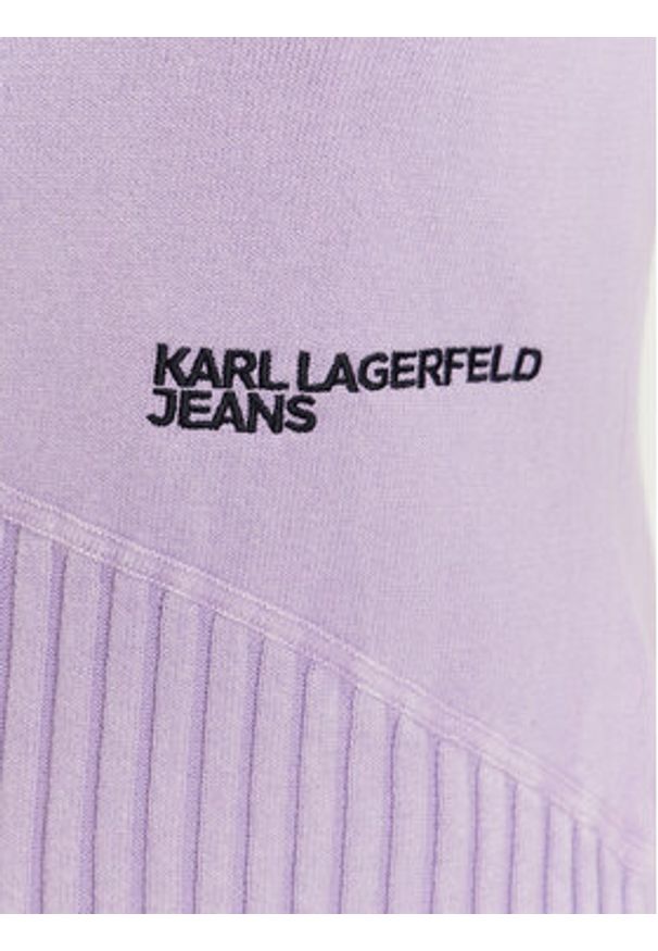 Karl Lagerfeld Jeans Kardigan A3W18010 Fioletowy Slim Fit. Kolor: fioletowy. Materiał: bawełna