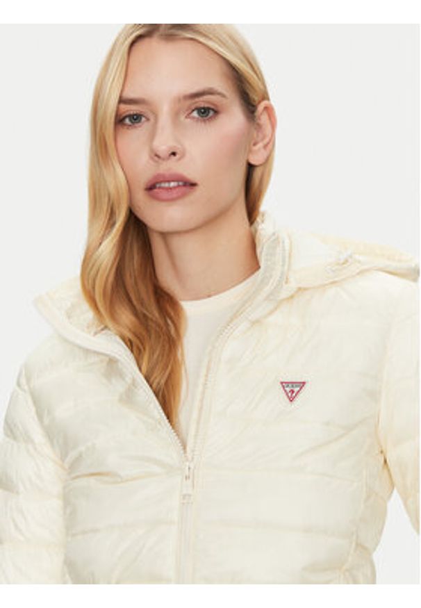 Guess Jeans Kurtka puchowa W5RL99 WHAB2 Écru Regular Fit. Materiał: syntetyk