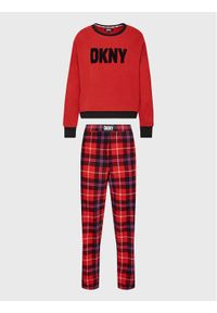 DKNY Piżama YI2822603F Czerwony Regular Fit. Kolor: czerwony. Materiał: syntetyk