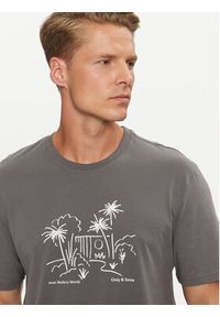 Only & Sons T-Shirt Augie 22030575 Szary Regular Fit. Kolor: szary. Materiał: bawełna #5