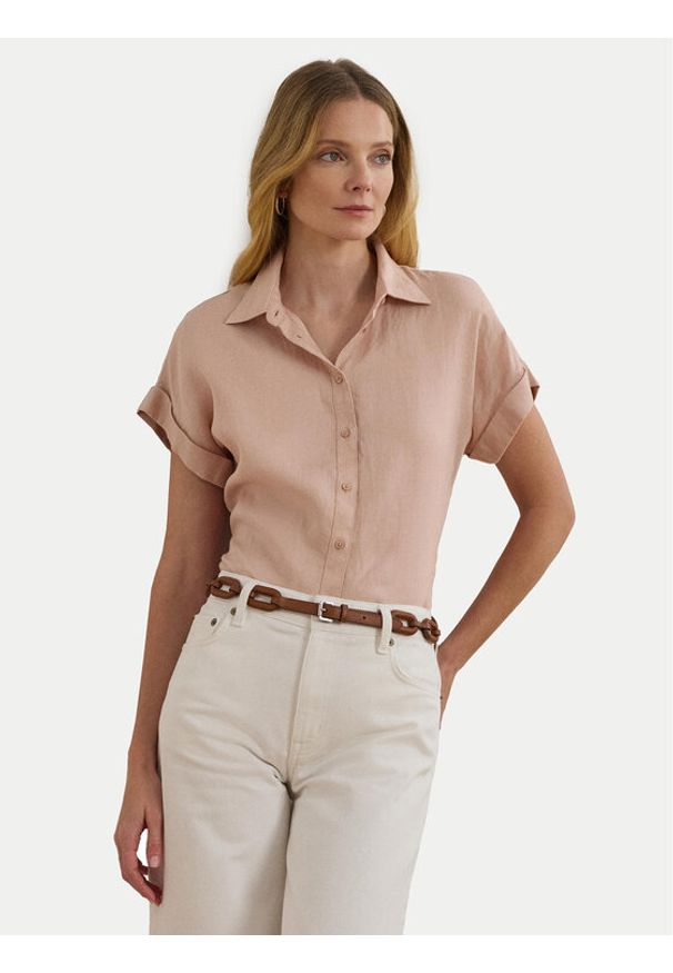 Lauren Ralph Lauren - LAUREN RALPH LAUREN Koszula 200699152053 Różowy Relaxed Fit. Kolor: różowy. Materiał: len