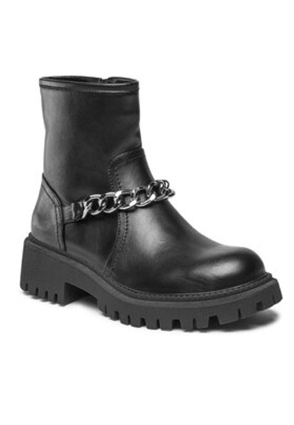 DeeZee Botki H13073A-4 Czarny. Kolor: czarny. Materiał: skóra