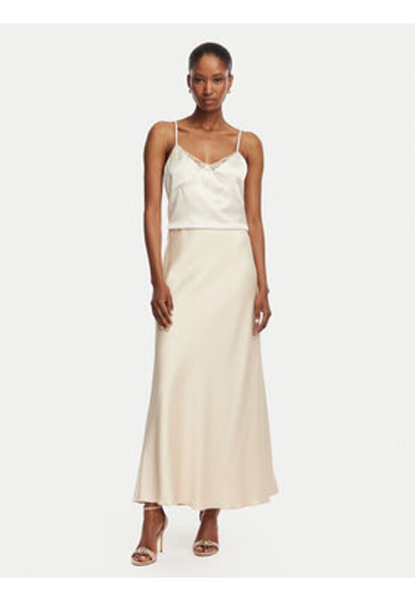 Rinascimento Spódnica maxi CFC0128467003 Kremowy Regular Fit. Kolor: kremowy. Materiał: syntetyk