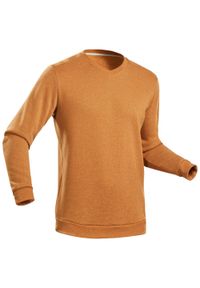quechua - Sweter turystyczny męski Quechua NH150. Kolor: brązowy, pomarańczowy, wielokolorowy. Materiał: materiał, poliester, elastan, poliamid