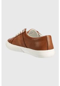 Lauren Ralph Lauren sneakersy skórzane Janson II kolor brązowy 802775372001. Nosek buta: okrągły. Kolor: brązowy. Materiał: skóra #4