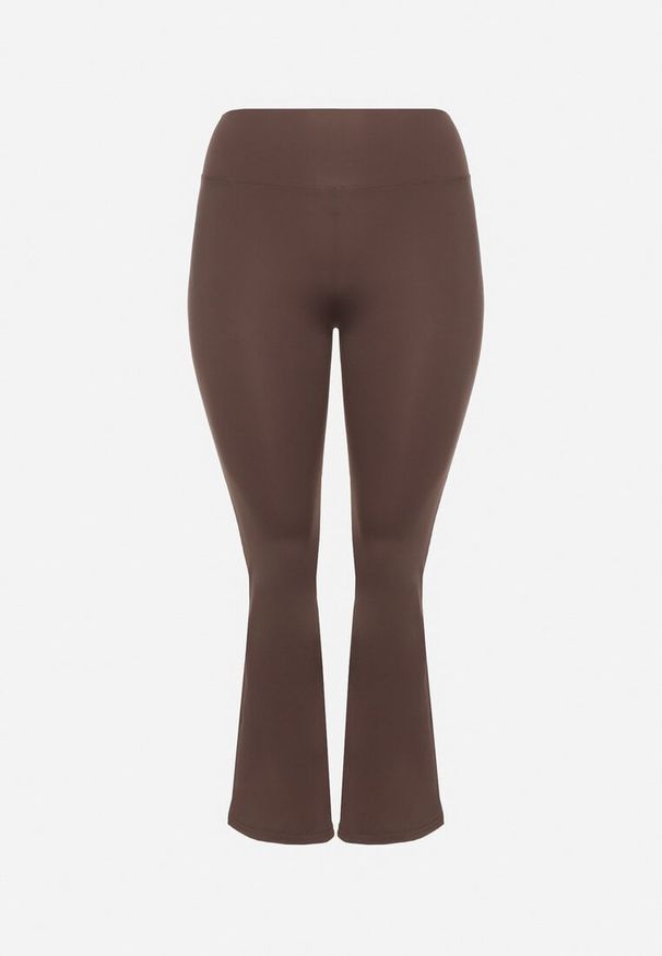 Born2be - Brązowe Spodnie Dzwony Materiałowe Ellavine. Okazja: na co dzień. Kolor: brązowy. Materiał: materiał. Styl: elegancki, casual