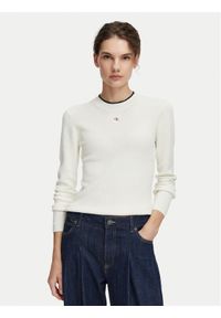 Calvin Klein Jeans Sweter LV047G309G Kremowy Regular Fit. Kolor: kremowy. Materiał: bawełna #1