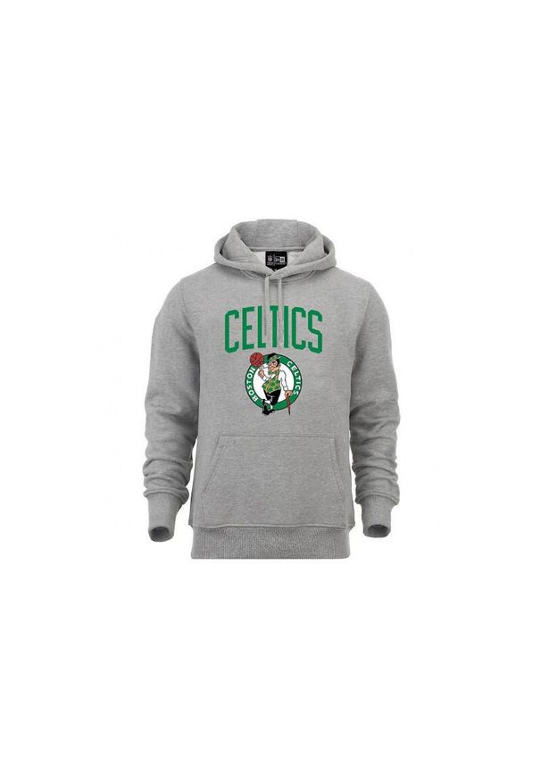 New Era - Bluza z kapturem Boston Celtics NBA. Typ kołnierza: kaptur. Kolor: szary, wielokolorowy. Sport: koszykówka