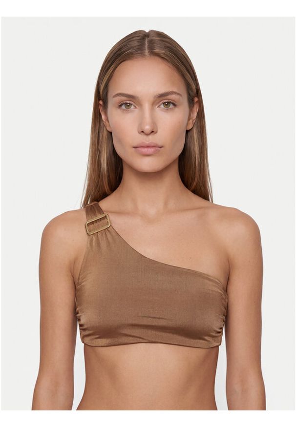 Max Mara Beachwear Góra od bikini Alisia 2616821059 Brązowy jasny. Kolor: brązowy. Materiał: syntetyk