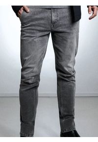 Sinsay - Spodnie jeansowe chino slim fit - szary. Kolor: szary. Materiał: jeans