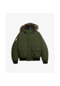 Kurtka bomber z syntetycznym futrem Superdry Everest. Kolor: zielony. Materiał: futro, syntetyk. Długość rękawa: długi rękaw #1