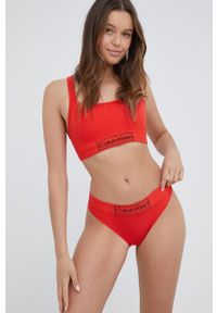 Calvin Klein Underwear stringi kolor czerwony. Kolor: czerwony. Materiał: bawełna #4