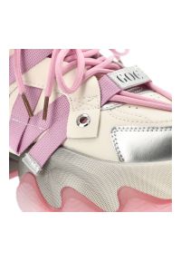 Różowe Sneakersy GOE Stylowe Obuwie Damskie. Okazja: na co dzień. Zapięcie: sznurówki. Kolor: różowy. Materiał: materiał. Styl: elegancki #3