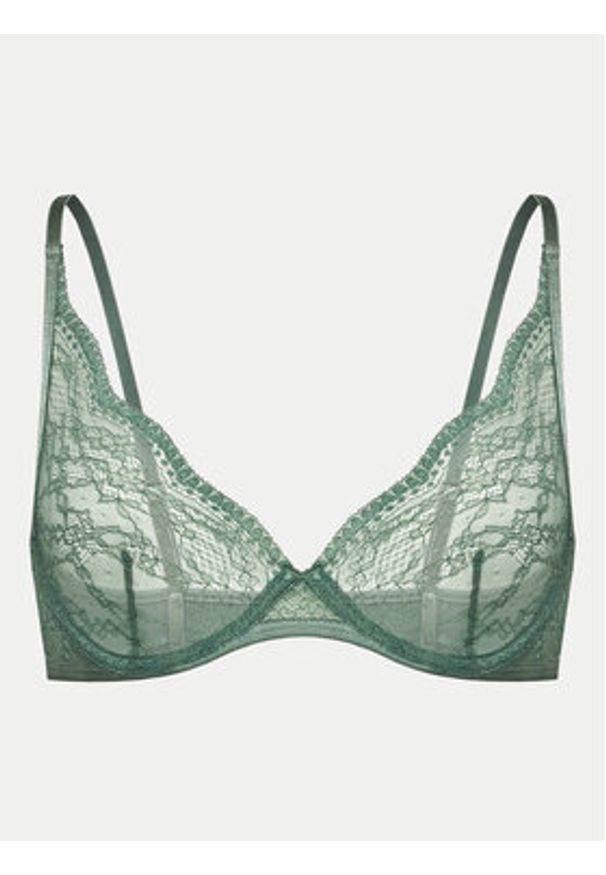 Hunkemöller Biustonosz z fiszbiną Isabelle 204684 Zielony. Kolor: zielony. Materiał: syntetyk