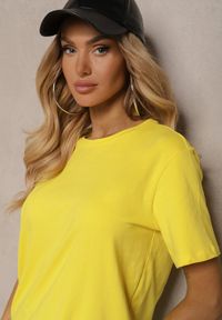Renee - Żółty T-shirt z Krótkim Rękawem i Okrągłym Dekoltem Volksa. Kolor: żółty. Długość rękawa: krótki rękaw. Długość: krótkie #5