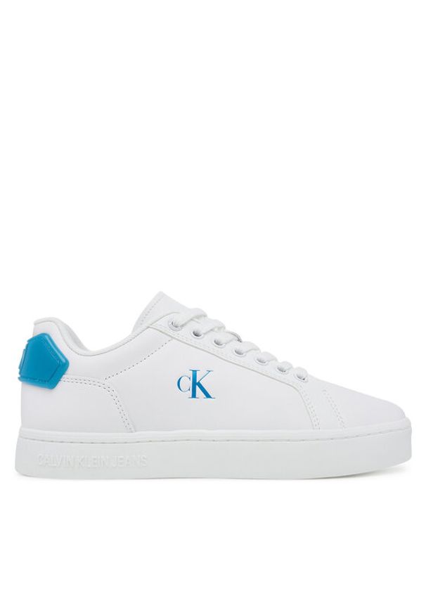 Calvin Klein Jeans Sneakersy Classic Cupsole Ru Patch Lth Wn YW0YW01845 Biały. Kolor: biały. Materiał: skóra
