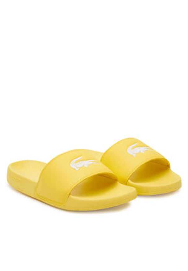 Lacoste Klapki Serve 0.0 7-49CFA0042 Żółty. Kolor: żółty. Materiał: skóra