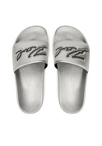 Karl Lagerfeld - KARL LAGERFELD Klapki Kondo Maxi KL80872 Srebrny. Kolor: srebrny. Materiał: skóra