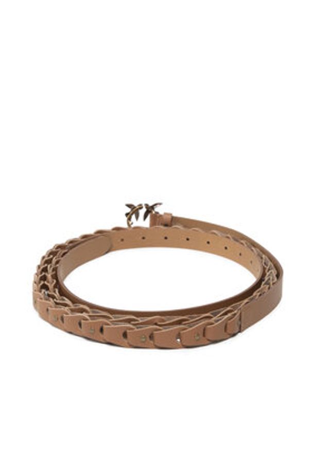 Pinko Pasek Damski Love Duble Belt H2 20221 PLT01 1H2114.Y7SP Brązowy. Kolor: brązowy. Materiał: skóra