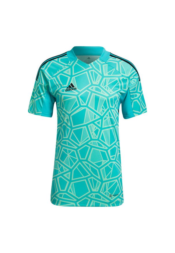 Adidas - Koszulka męska Condivo 22 Goalkeeper Jersey Short Sleeve. Kolor: zielony. Materiał: jersey