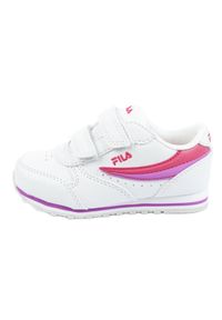 Buty Fila Orbit Jr 1011080.95A białe. Okazja: na co dzień. Zapięcie: rzepy. Kolor: biały. Materiał: skóra ekologiczna, materiał. Szerokość cholewki: normalna #1