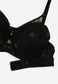 Born2be - Czarny Biustonosz z Koronką i Transparentną Wstawką Heliphine. Kolor: czarny. Materiał: koronka. Wzór: koronka #5