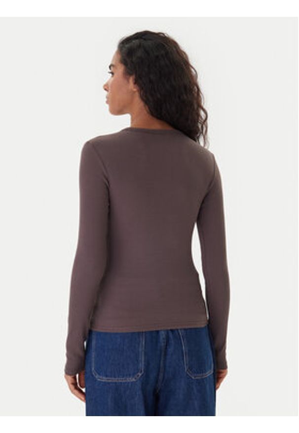 Tommy Jeans Bluzka DW0DW20178 Brązowy Slim Fit. Kolor: brązowy. Materiał: bawełna