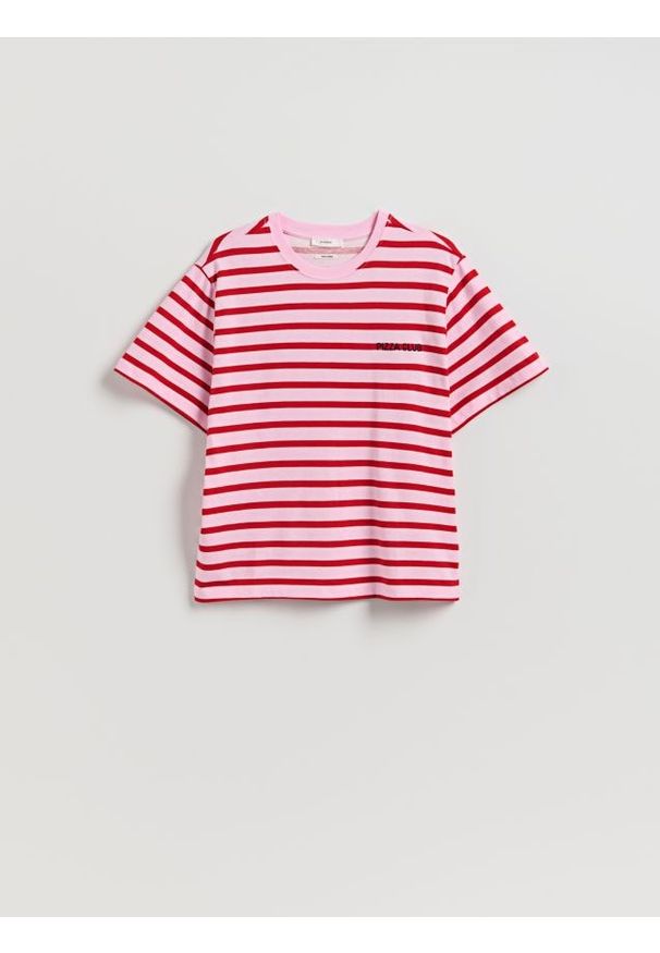 Reserved - Bawełniany t-shirt z nadrukiem - wielobarwny. Materiał: bawełna. Wzór: nadruk