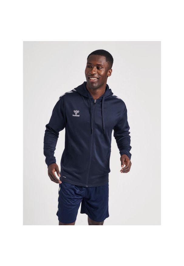 Bluza sportowa męska Hummel Zip. Kolor: biały, niebieski, wielokolorowy. Sport: piłka ręczna