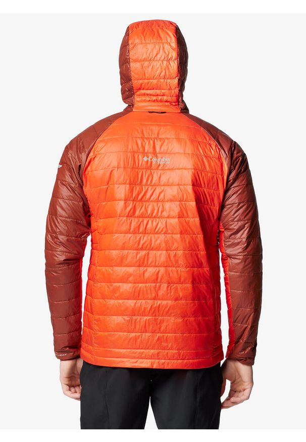 columbia - Kurtka ocieplana męska Columbia Platinum Peak II Hooded Jacket. Kolor: pomarańczowy. Sport: turystyka piesza