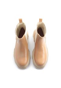 Kazar - Brązowe trzewiki damskie. Kolor: brązowy. Materiał: skóra. Szerokość cholewki: normalna. Wzór: moro. Styl: militarny #2