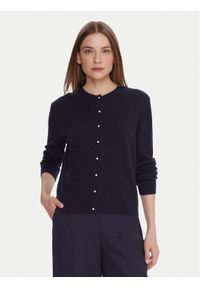 United Colors of Benetton - United Colors Of Benetton Kardigan 1002D501U Granatowy Regular Fit. Kolor: niebieski. Materiał: wełna #1
