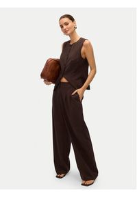 Vero Moda Spodnie materiałowe Sigga 10336315 Brązowy Wide Leg. Kolor: brązowy. Materiał: wiskoza #3