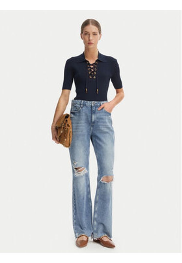 MICHAEL Michael Kors Bluzka MS661FZ5ZV Granatowy Slim Fit. Kolor: niebieski. Materiał: syntetyk