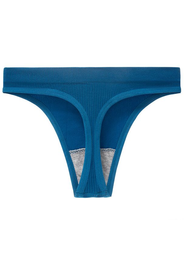 Intica - Stringi niewidoczne pod ubraniem z elastycznego materiału Nubia. Kolor: niebieski. Materiał: materiał