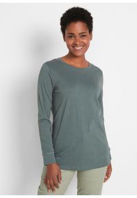 bonprix - Długi shirt z okrągłym dekoltem i długim rękawem (5 szt.). Kolor: zielony. Długość rękawa: długi rękaw. Długość: długie