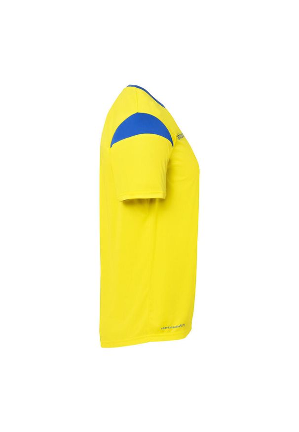 UHLSPORT - Koszulka dla dzieci Uhlsport Squad 27. Kolor: niebieski, żółty, wielokolorowy. Materiał: jersey. Wzór: kolorowy, napisy. Sport: piłka nożna