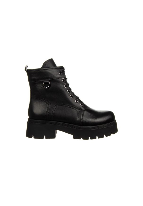 Trzewiki Bayla-161 084 607 011 Black 161596, Czarny, Skóra naturalna - 37. Okazja: na co dzień. Kolor: czarny. Szerokość cholewki: normalna. Wzór: aplikacja. Wysokość cholewki: za kostkę. Materiał: skóra. Sezon: zima, jesień. Obcas: na obcasie. Styl: elegancki, casual, klasyczny. Wysokość obcasa: średni