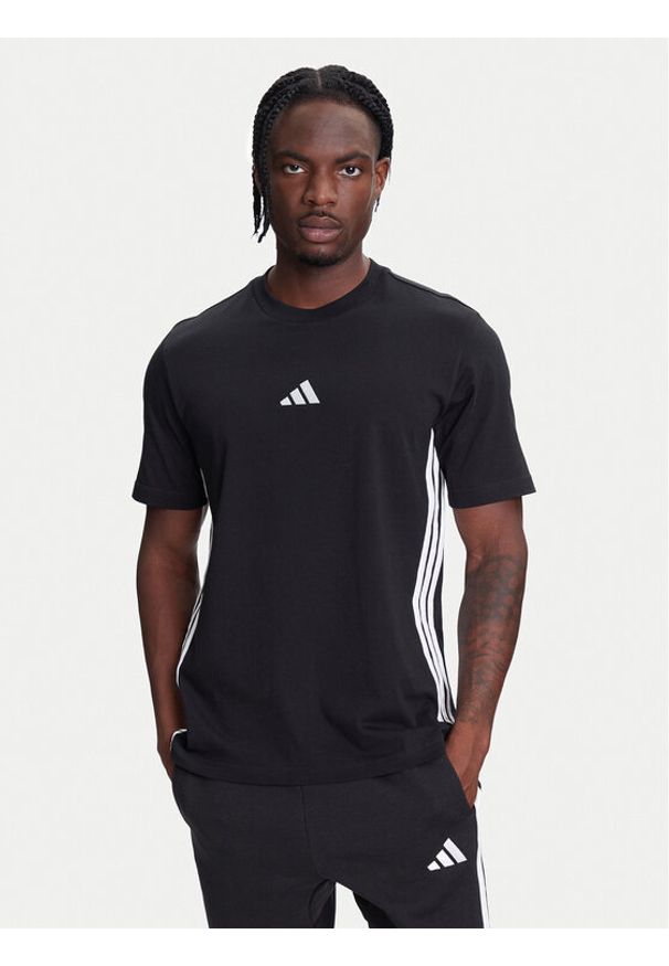 Adidas - adidas T-Shirt Essentials 3-Stripes JD1906 Czarny Regular Fit. Kolor: czarny. Materiał: bawełna