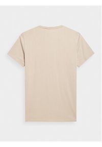 4f - 4F T-Shirt 4FSS23TTSHM311 Beżowy Regular Fit. Kolor: beżowy. Materiał: bawełna #3