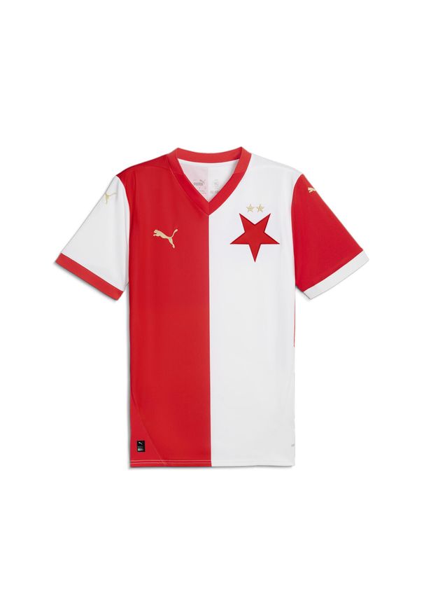Puma - Męska koszulka domowa SK Slavia Praga 24/25 PUMA White Red. Kolor: czerwony, biały, wielokolorowy. Sport: piłka nożna