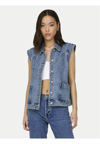 only - ONLY Kamizelka Kennedy 15278041 Niebieski Regular Fit. Kolor: niebieski. Materiał: jeans, bawełna