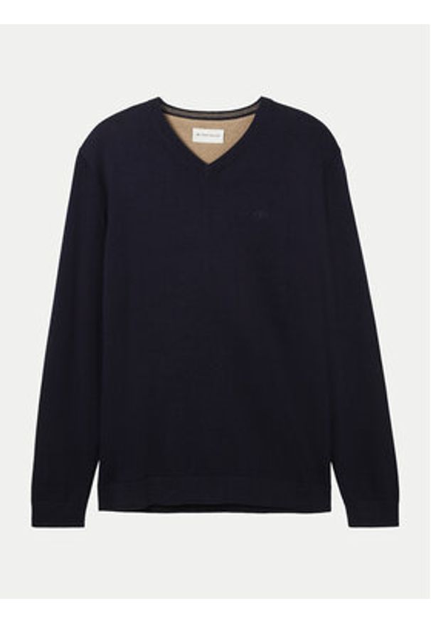 Tom Tailor Sweter 1038427 Granatowy Regular Fit. Kolor: niebieski. Materiał: bawełna