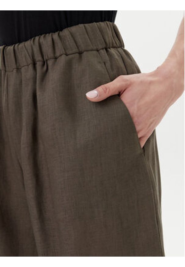 Max Mara Leisure Spodnie materiałowe Minnie 2516131018 Zielony Relaxed Fit. Kolor: zielony. Materiał: len