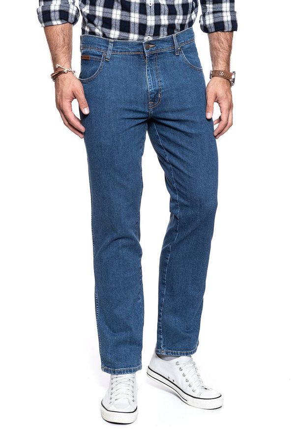 Wrangler - WRANGLER TEXAS MĘSKIE SPODNIE JEANSOWE BEST ROCKS W121HR36 112126127, W30 L32. Kolor: niebieski. Styl: klasyczny
